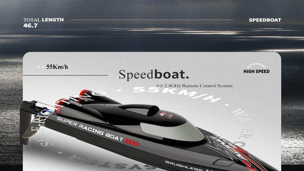 WLtoys WL916 High Speed RC Boat 55km/h Remote Control Boats 2.4GHz  Capsize Low Battery Alarm RC Boat Toy Gift for Kids Adults