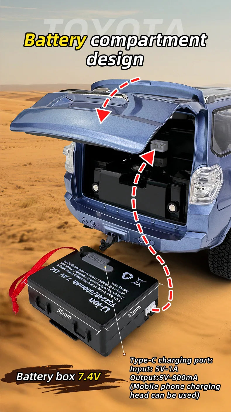 JJRC HG4 1/18 2.4G 4WD RC Car Rock Crawler LED Light Simulated Sound Off-Road Climbing Truck RTR Full Proportional Models Toys