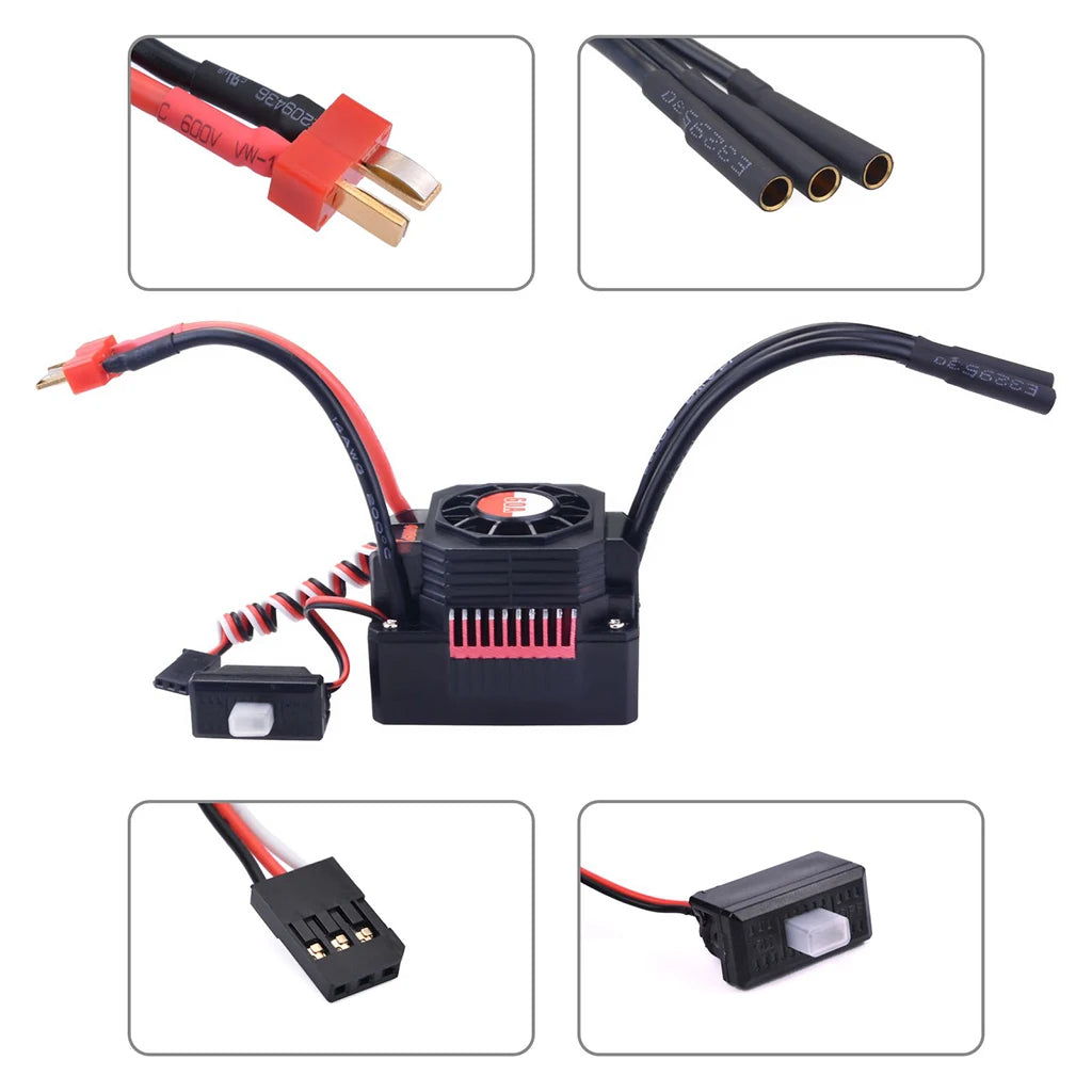 Surpass Hobby KK 3650 Combo Waterproof Brushless Motor 7700/6900/4500/3600/3100KV 3.175mm Shaft w/ 60A/120A ESC for 1/10 RC Car