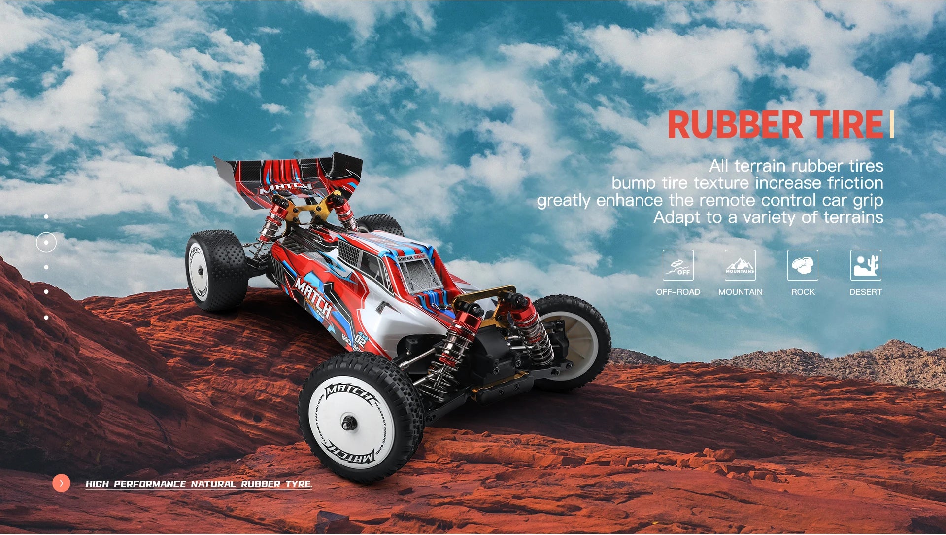 Wltoys 104001 RTR 1/10 4WD RC Car 2.4G Remote Control Racing Car Drift 45km/h High Speed Off-Road Climbing Metal Vehicles Toys