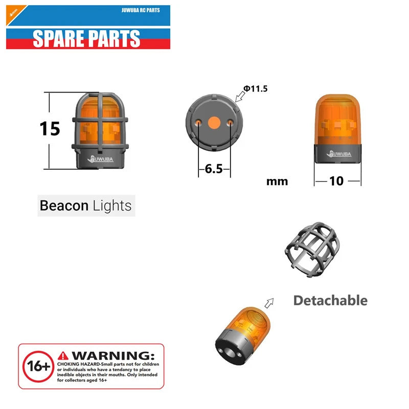 Beacon light RC Rotating Light LED Engineering Lamp for 1/14 Excavator Tamiya RC Truck Trailer Tipper Scania 770S Car Diy Parts