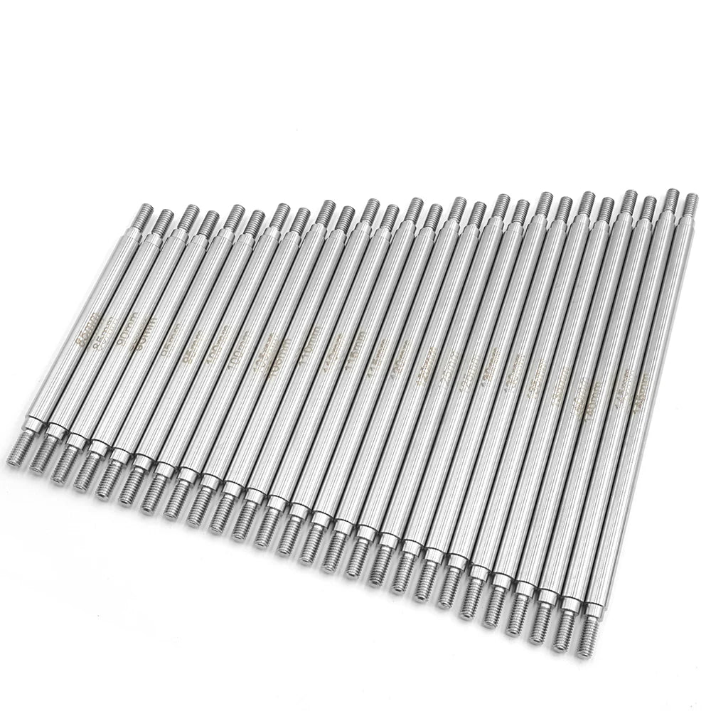 YEAHRUN 2Pcs Stainless Steel Linkage Set Link Rod M4 6x50-155mm for Axial SCX10 II 90046 TRX-4 D90 1/10 RC Car Upgrade Parts