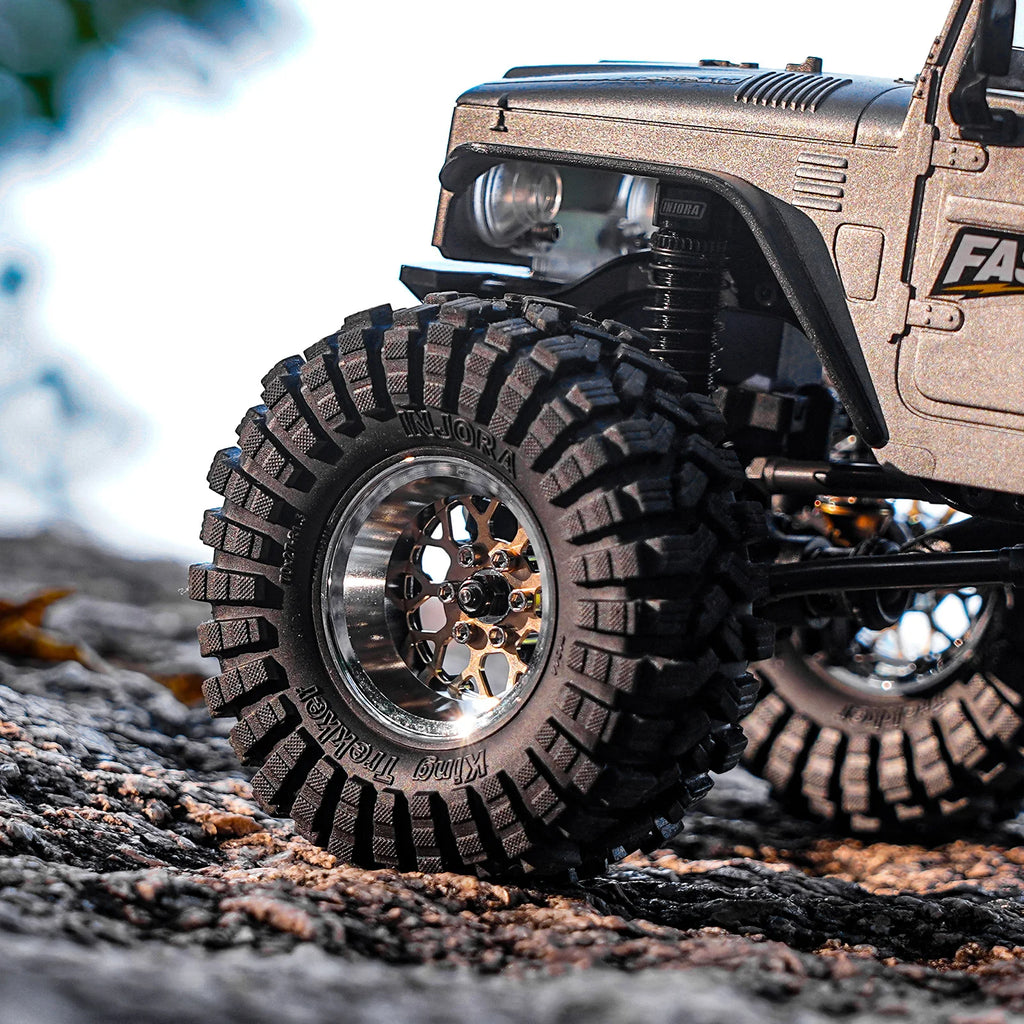 INJORA ModuWheel 1.3" Brass & Aluminum Beadlock Wheels, Negative Offset, for 1/18 1/24 RC Crawlers