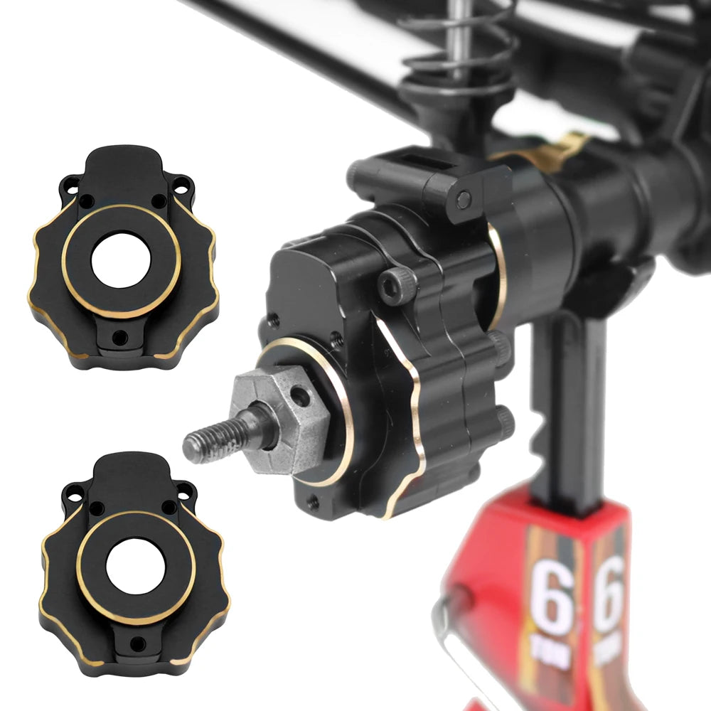 Portal Axle Housing Brass Black Steering Cup steering C Seat tie Rod Holder gear Cover servo Bracket For 1/10 Trx4 Trx6