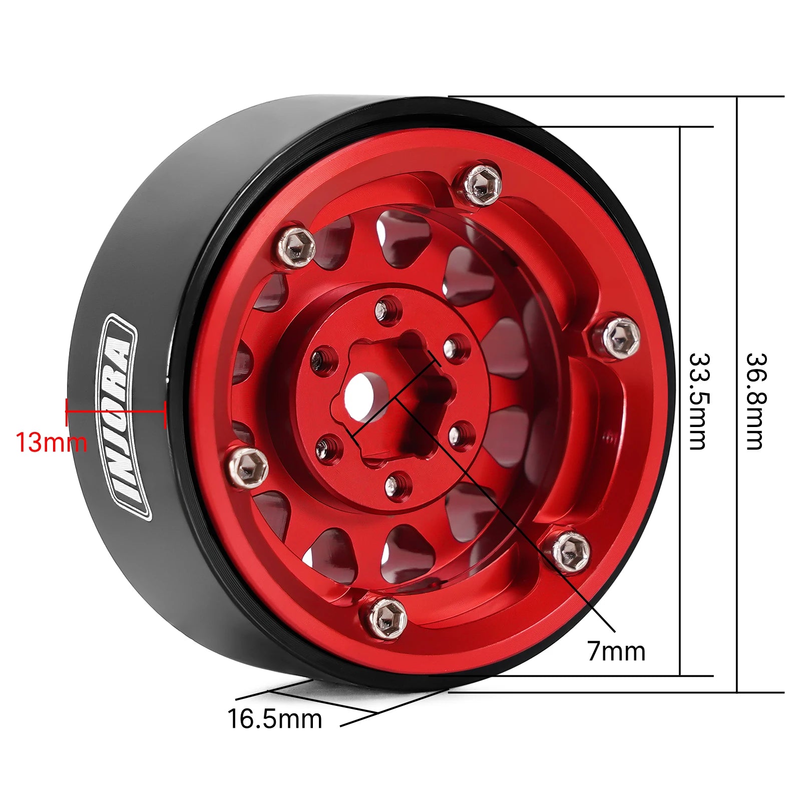 INJORA 1.3" Aluminium Beadlock Wheels for 1/24 1/18 RC Crawler (W1311)