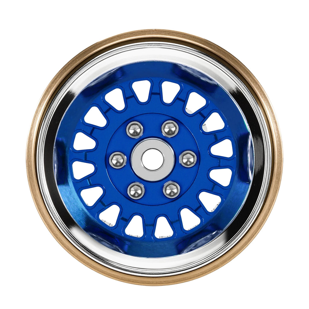 INJORA ModuWheel 1.3" Brass & Aluminum Beadlock Wheels, Negative Offset, for 1/18 1/24 RC Crawlers