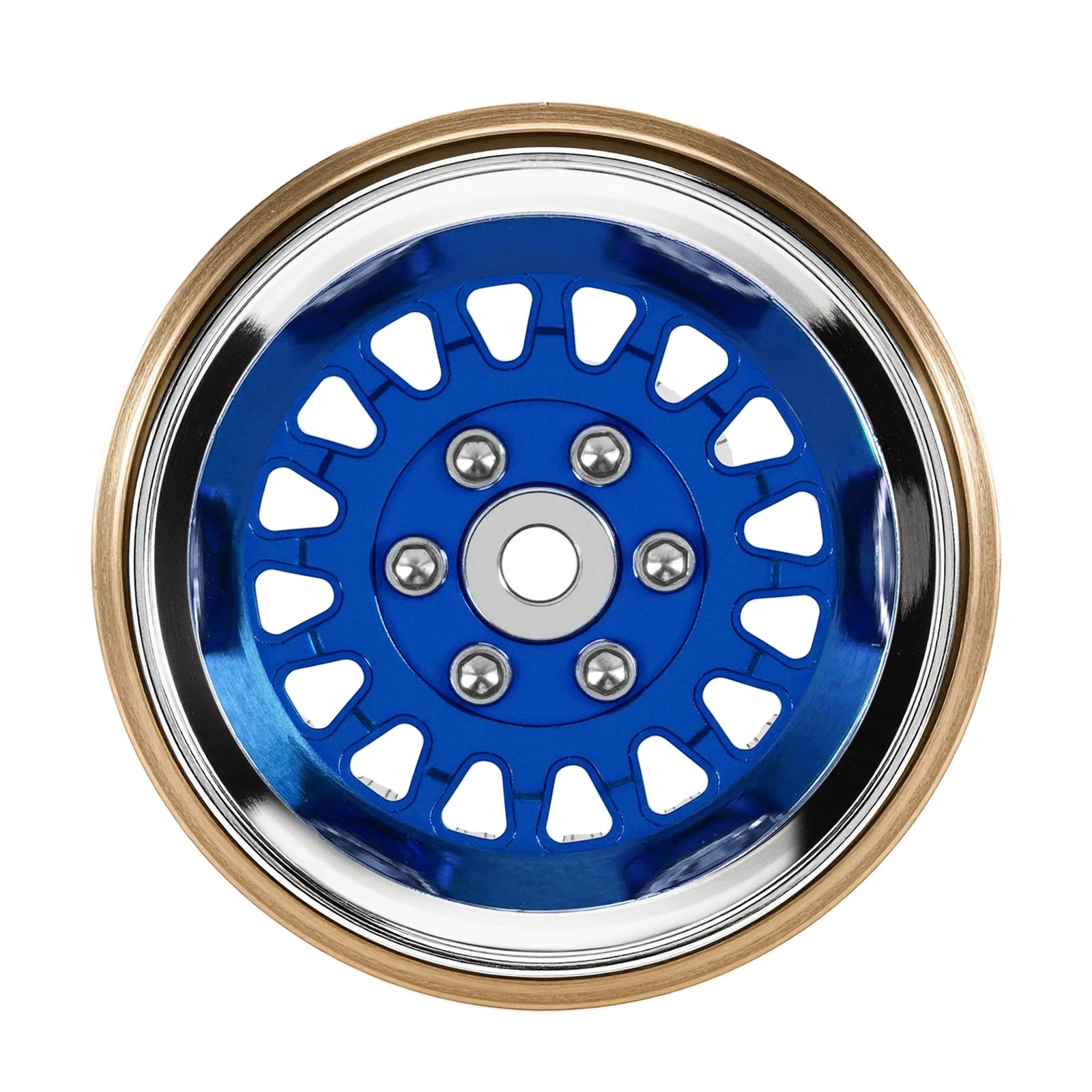 INJORA ModuWheel 1.3" Brass & Aluminum Beadlock Wheels, Negative Offset, for 1/18 1/24 RC Crawlers