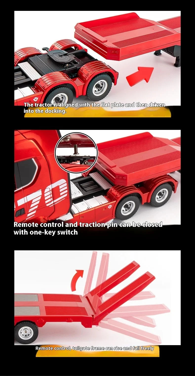 Huina 2025 new model 1501+1502 Scania 770s RC heavy-duty truck trailer model tractor high-end toy children's adult gift