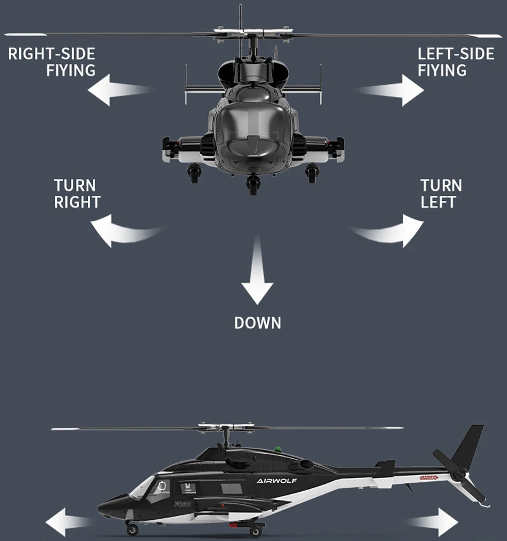 YUXIANG Airwolf RC Helicopter 1:34 9CH GPS Brushless Optical Flow Positioning