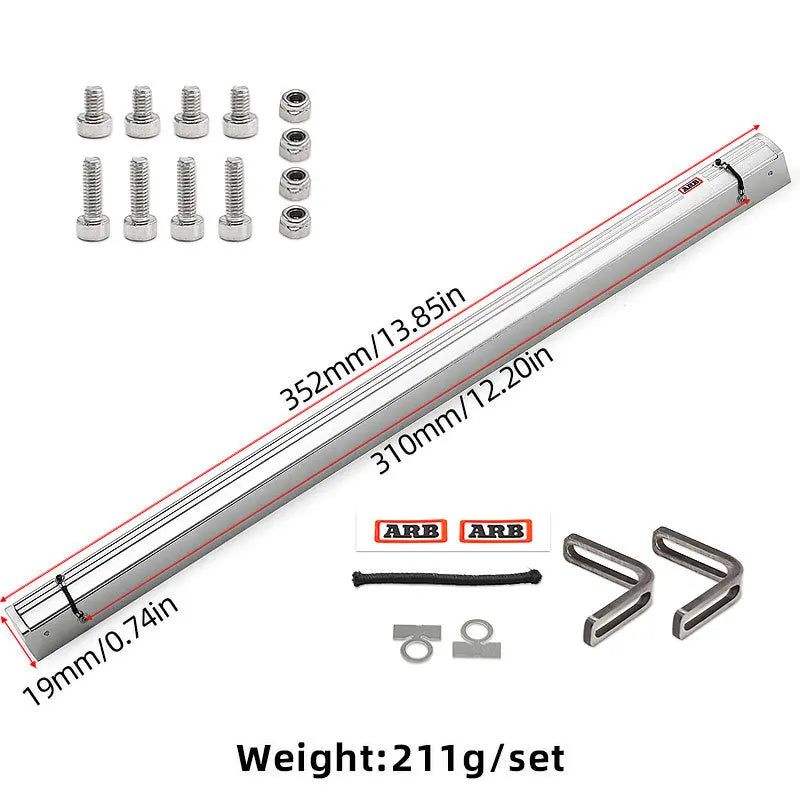 RC Crawler Roof Tent for LeiLuo MK07 Croboll 1/7 1/8 Scalerc Traxxas TRX4 Axial SCX10 Metal Side Awning Silver Black
