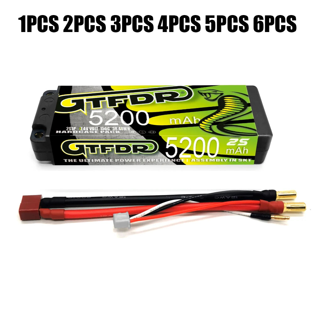 GTFDR 7.6V 7.4V 2S 5MM SHORTY HV 5200MAH 7200MAH 7000MAH 6300MAH 8400MAH 8500MAH 9400MAH 120C 150C 140C  Battery Rc Lipo 1/10