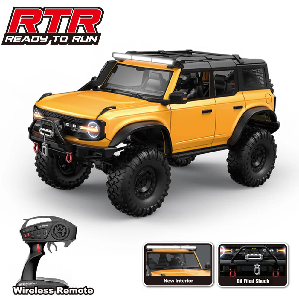 HB 1/10 RC Crawler R1001 4WD RTR Off-road Car with LED 2.4G Electric Remote Control Climbing Rock Buggy Vehicle for Adults
