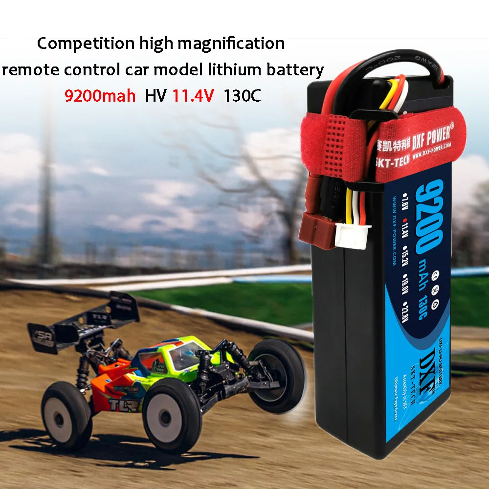 2PCS DXF battery 3S Lipo 11.1V 11.4V 5200mah 6200mah 7200mah 8000mah 9200mah 6750mah 80C 100C 130C with EC5 XT90 T for RC Car