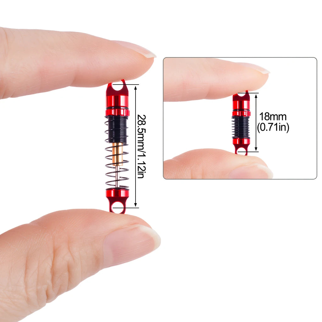 Axial SCX30 Aluminum Shock Absorber Set, 28.5mm with 3 Spring Rates, Full Car Kit for Performance Upgrade