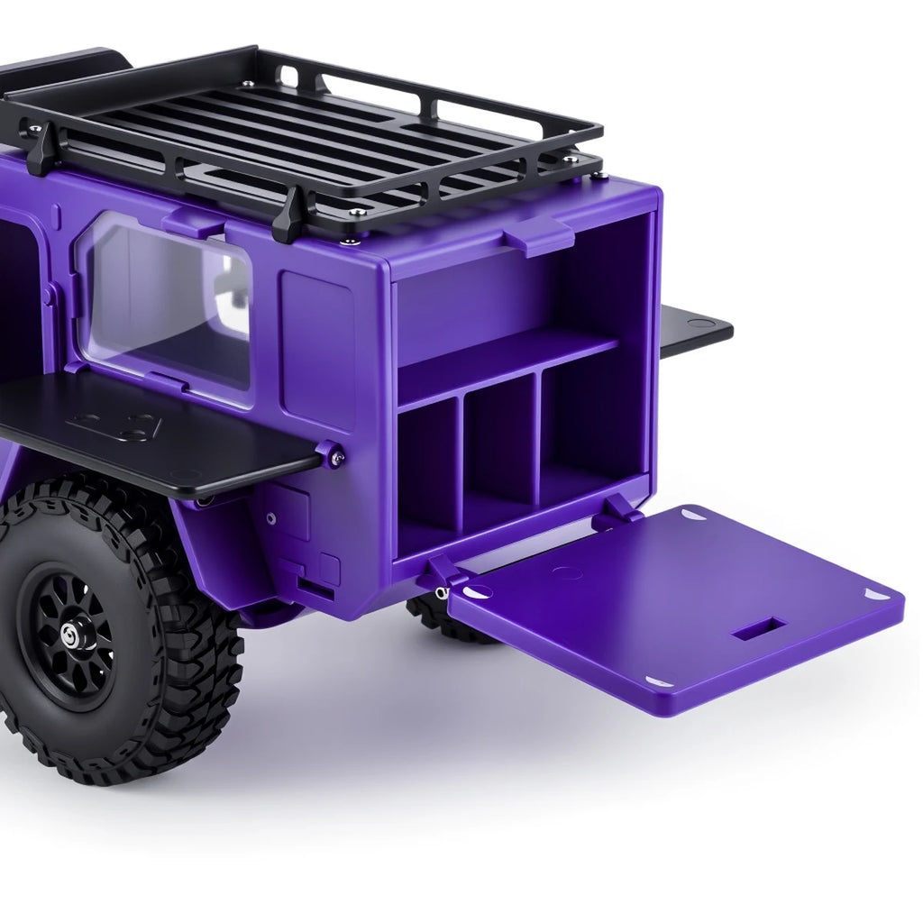 Plastic Off-Road Camping Trailer Motorhome RV Trailers with Stickers for 1/18 1/24 RC Crawler TRX4M SCX24 Decorative Parts