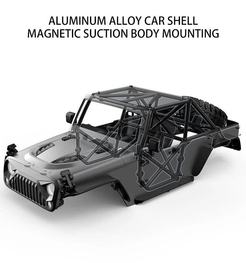 Mjx H12y Pro Rc Car 1/12 Brushless Off-Road Climbing Vehicle Magnetic Quick-Release Aluminum Metal Body Metal Servos Rc Toy