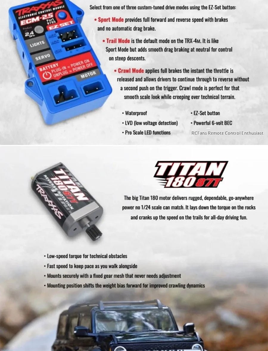 Traxxas TRX4M 1/18 Scale RC Crawler Electric Remote Control Land Rover Defender Bronco Off Road Vehicle Model 97054-1