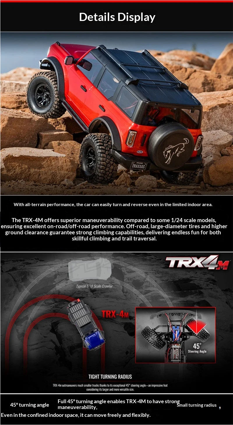 Traxxas TRX4M 1/18 Scale RC Crawler Electric Remote Control Land Rover Defender Bronco Off Road Vehicle Model 97054-1