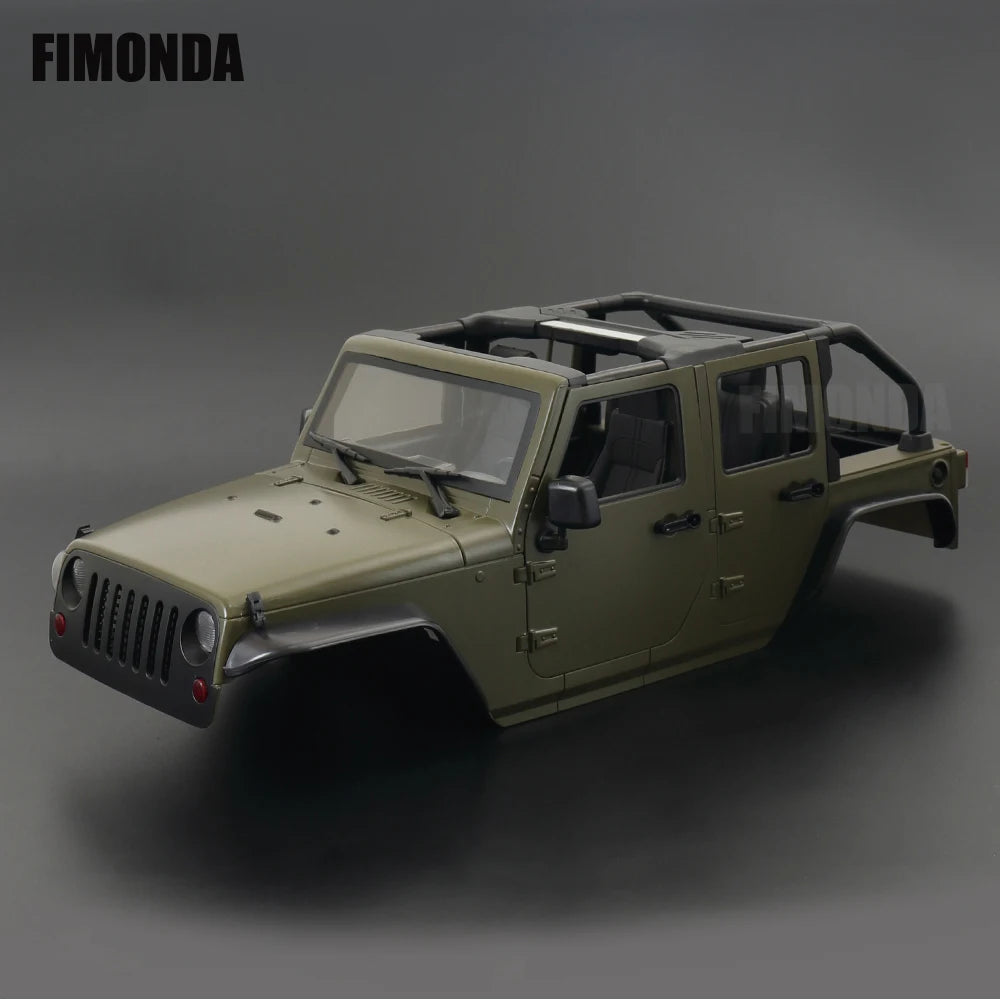 1:10 Scale Wrangler Convertible Hard Body Kit 313mm Wheelbase for 1/10 RC Crawler Axial SCX10 Rubicon TRX4 Redcat GEN8