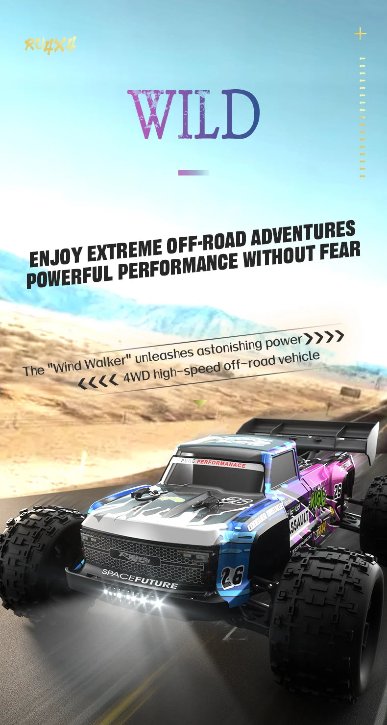 90KM/H High Speed Brushless Four-Wheel Drive Remote Control Car Off-road Vehicle RC Drift Racing With Lights RC Car Adult Toys