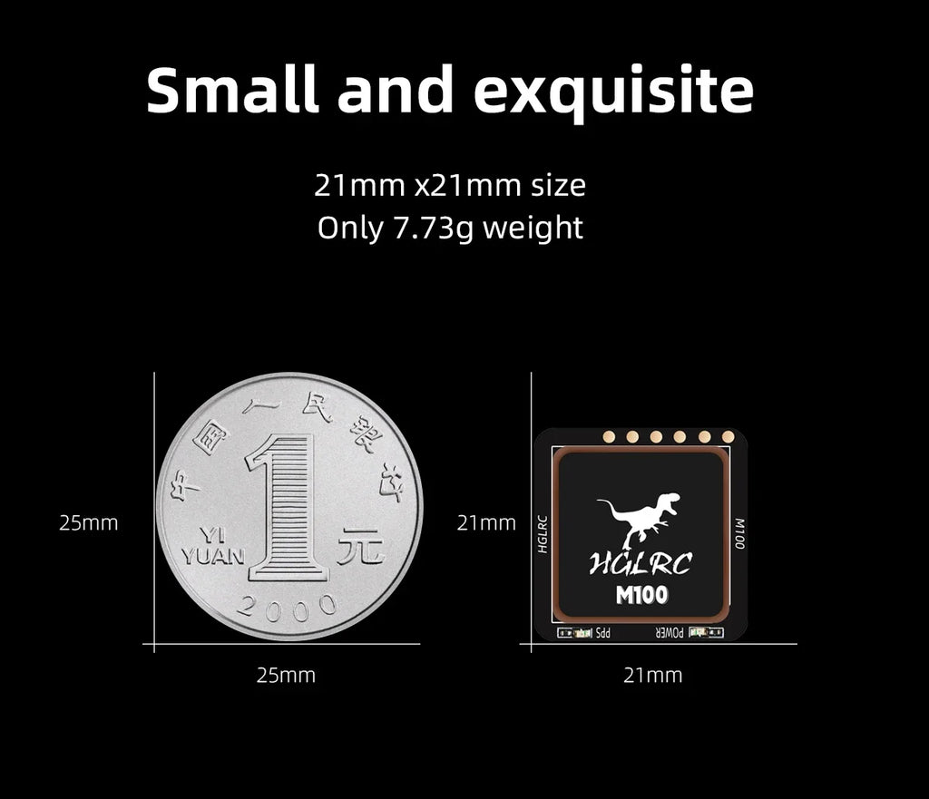 HGLRC M100-5883 M10 GPS Module with Compass Ceramic Antenna On-board LED Indicators 21x21mm for RC Airplane FPV Long Range