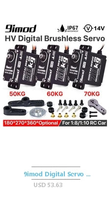 9imod Waterproof Servo 35KG 45KG Aluminum Case Digital Metal Gear HV Coreless Servo for 1/8 1/10 RC Car Truck Crawler Boat