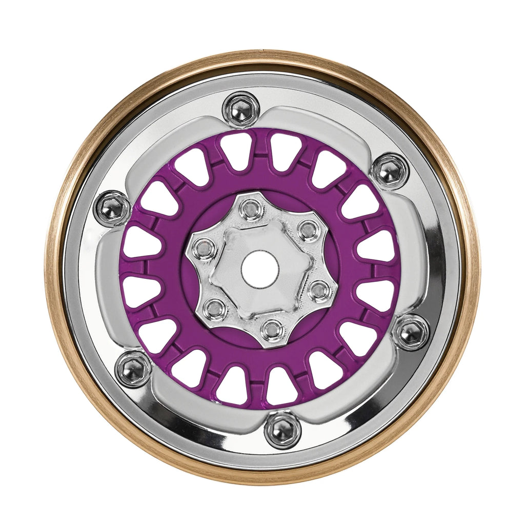 INJORA ModuWheel 1.3" Brass & Aluminum Beadlock Wheels, Negative Offset, for 1/18 1/24 RC Crawlers