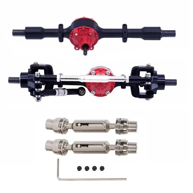 WPL C14 C24 C34 C44 C54 B14 B24 Metal Front Rear Axle and Drive Shaft Set 1/16 RC Car Upgrade Parts Accessories