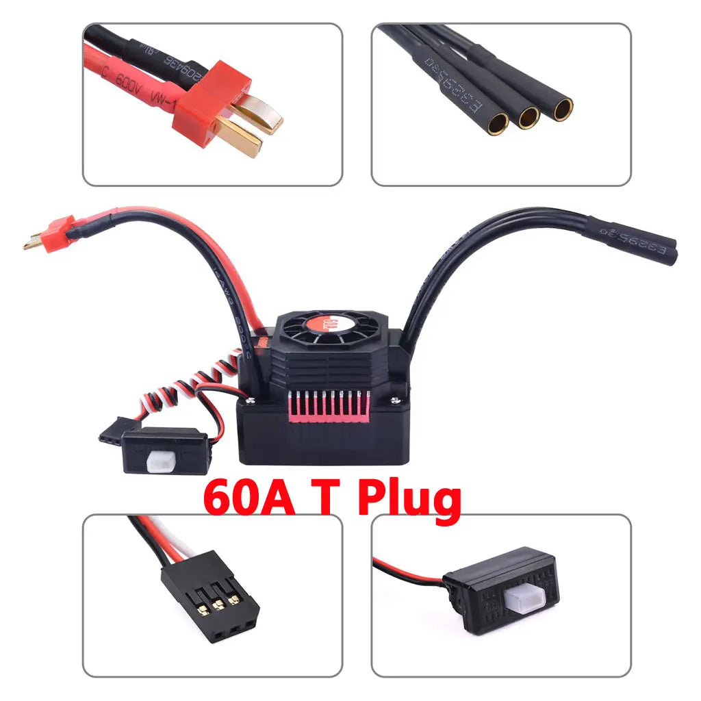 Surpass Hobby KK 3650 Combo Waterproof Brushless Motor 7700/6900/4500/3600/3100KV 3.175mm Shaft w/ 60A/120A ESC for 1/10 RC Car