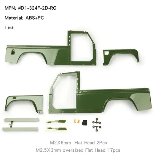 TRX-4 Simulation 324mm Wheelbase 2 Doors Pickup Truck Body Shell for 1/10 RC Crawler Car Traxxas TRX4 DEFENDER RD110 Parts