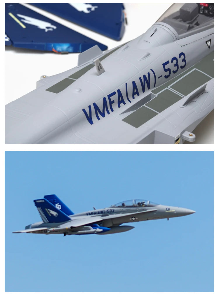 FMSRC RC Airplane 80mm Ducted Fan EDF Jet F18 F-18 Hornet 6CH with Flaps Retracts 6S Hobby Model Plane Aircraft Avion