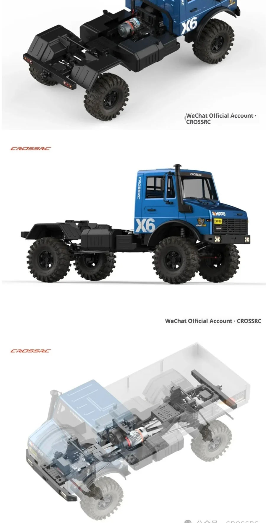 CROSSRC EMO X6 Big Hippo XL3 Big Wild Elephant 1/8 RC Car Simulation Remote Control Electric Climbing Off Road Vehicle Model