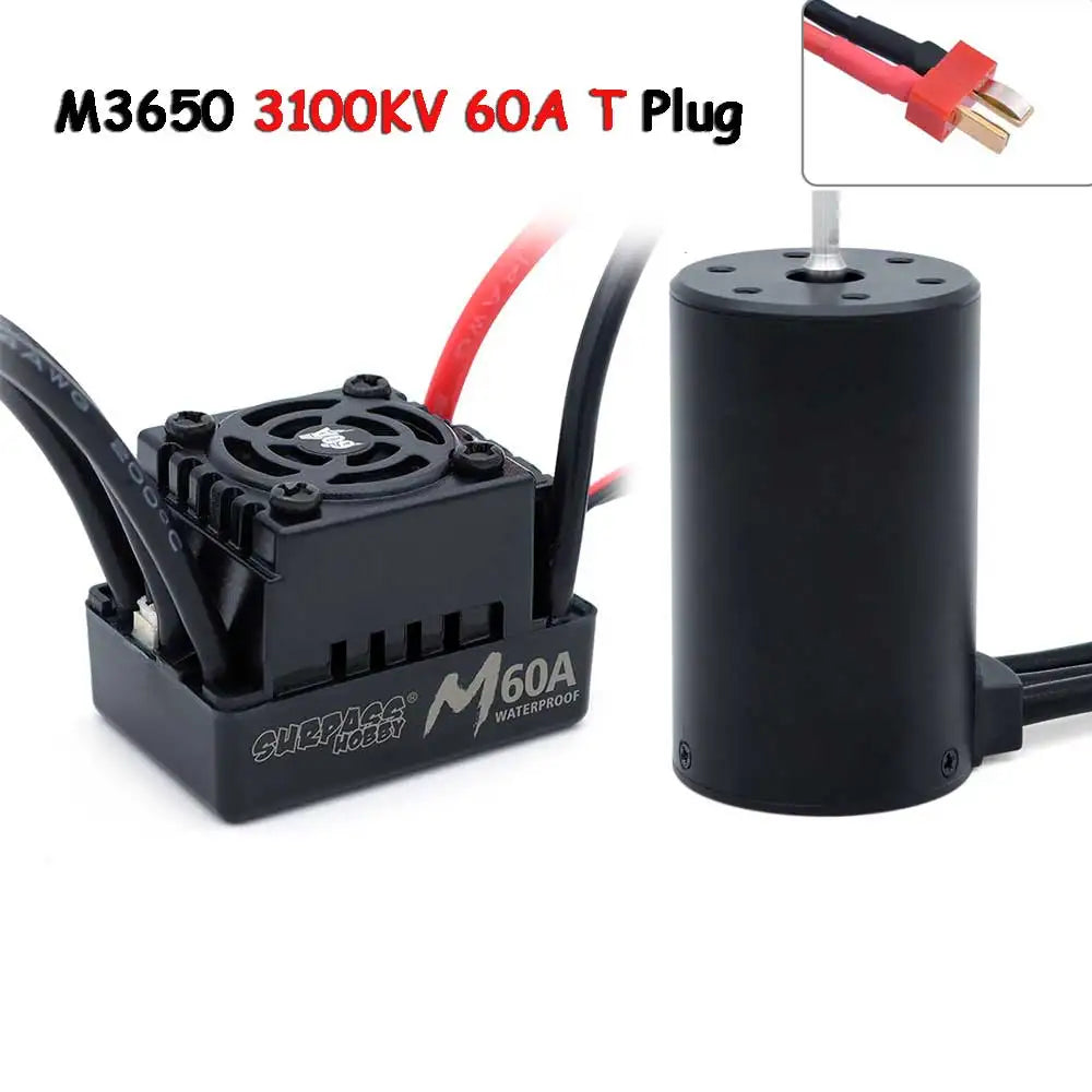 SURPASS HOBBY M540 M3650 M3660 Combo Waterproof Brushless Motor 3500/4200KV w/M45A/60A ESC for 1/10 1/12 RC Car Traxxas Off-Road