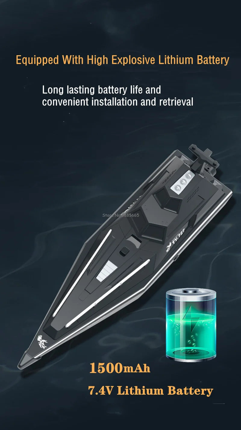 Summer 40KM/H High-Speed RC SpeedBoat Boat Model 200M Waterproof Capsized Reset Low Battery Alarm Electric Remote Control Boat
