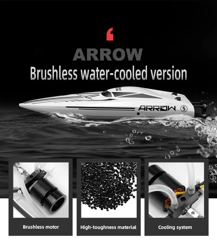 Udirc RC Boat Udi005 50Km/H High Speed Brushless Motor 2.4GHz Remote Control RC Speedboat PvC Electric Boat Toys Gift for Boy