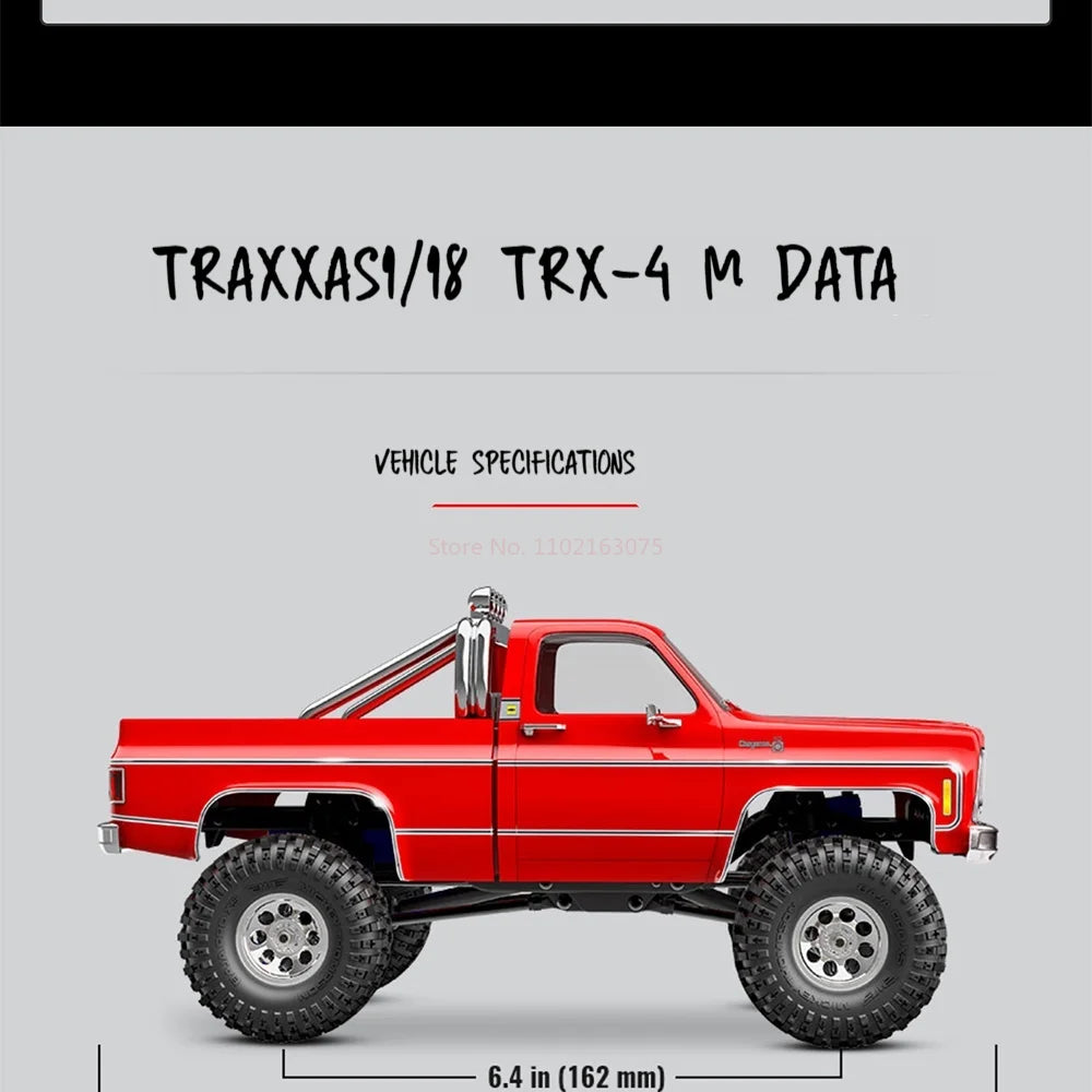 TRAXXAS 1/18 RC Car TRX4M K10 Heightening Crossing Version Of Climbing Car Off-road Vehicle Toys For Adult Kid Gift