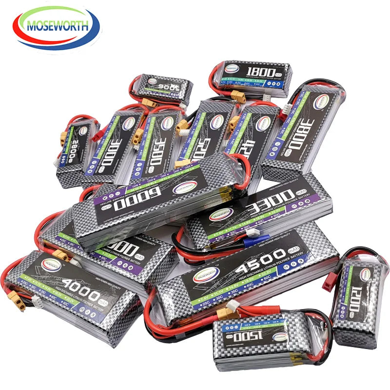 2S 3S 4S 6S 2200 4200 5200 6000mAh 30C 40C 60C 7.4V 11.1V 14.8V RC LiPo Battery For RC Drone Helicopter Aircraft Airplane Car