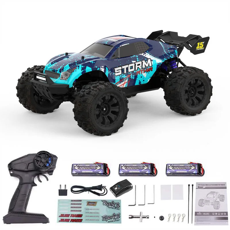 JIUSI 1:14 High Speed Rc Off-road Car 4WD 80KM/H Brushless motor 3S Remote Control Drift Racing Cars Toys For Childrens Gift