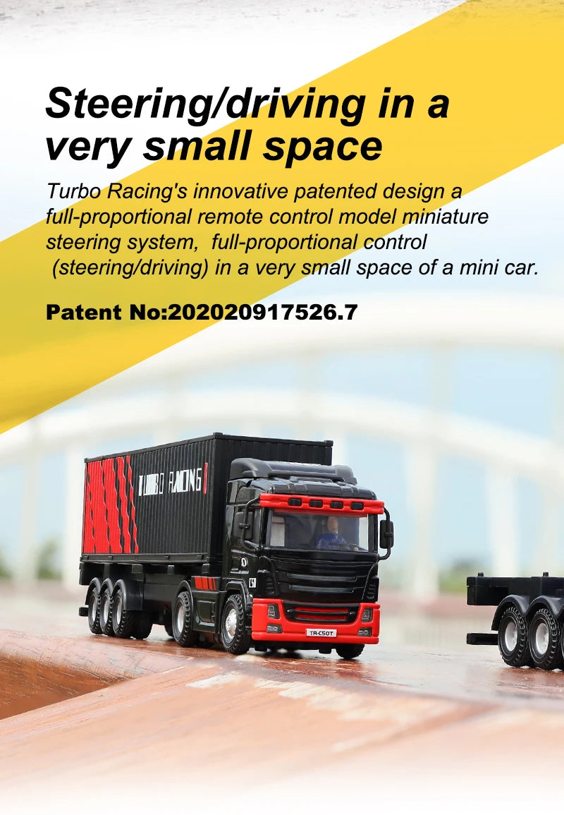 Turbo Racing C50-T 1:76 C50 Remote Control Truck Simulated Vehicle Lights and Horn RTR Version Toy Car