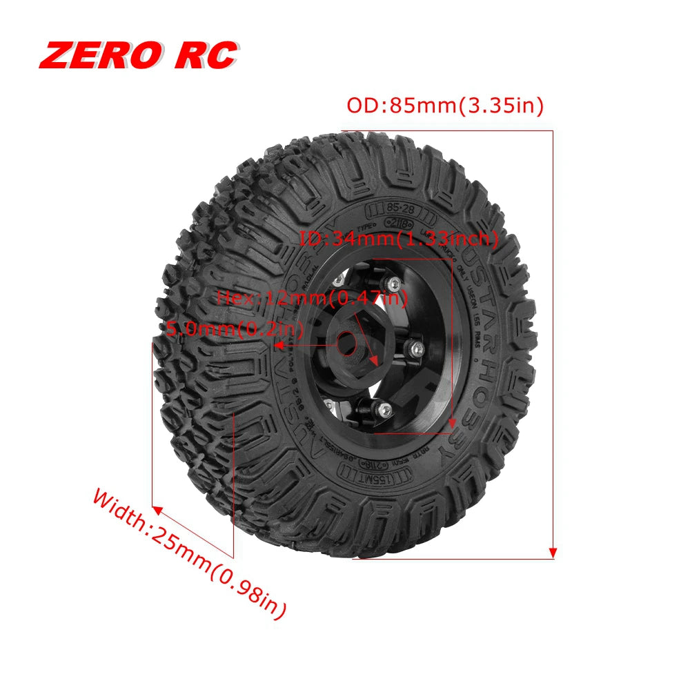 RC Crawler Car Soft 1.55" Off Road Mud Tires 76*27mm 95*35mm Foam Insert For D90 TF2 Tamiya CC02 LC70 MST JIMNY Blocks WHEEL