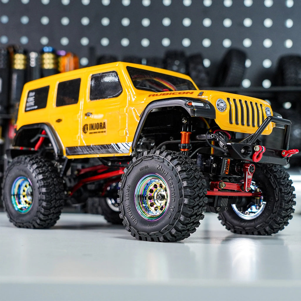 INJORA 39g Black Coating Brass 1.0" Beadlock Wheel Rims for 1/24 1/18 RC Crawler Car Axial SCX24 AX24 TRX4M FCX24 (W1008)