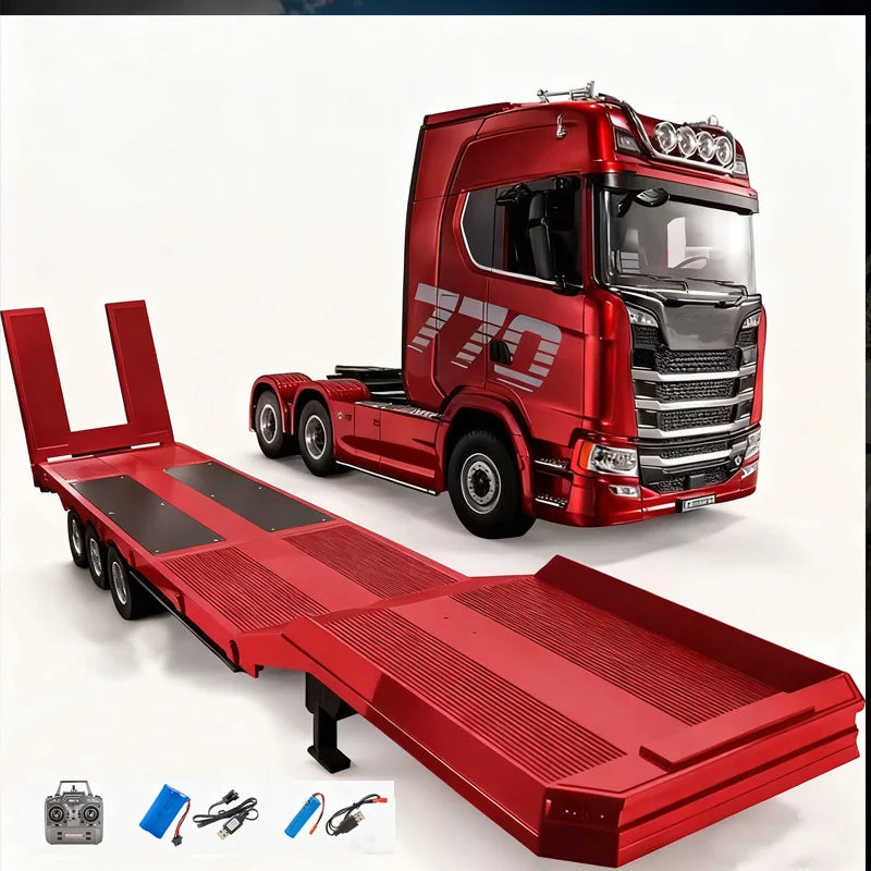 Huina 2025 new model 1501+1502 Scania 770s RC heavy-duty truck trailer model tractor high-end toy children's adult gift