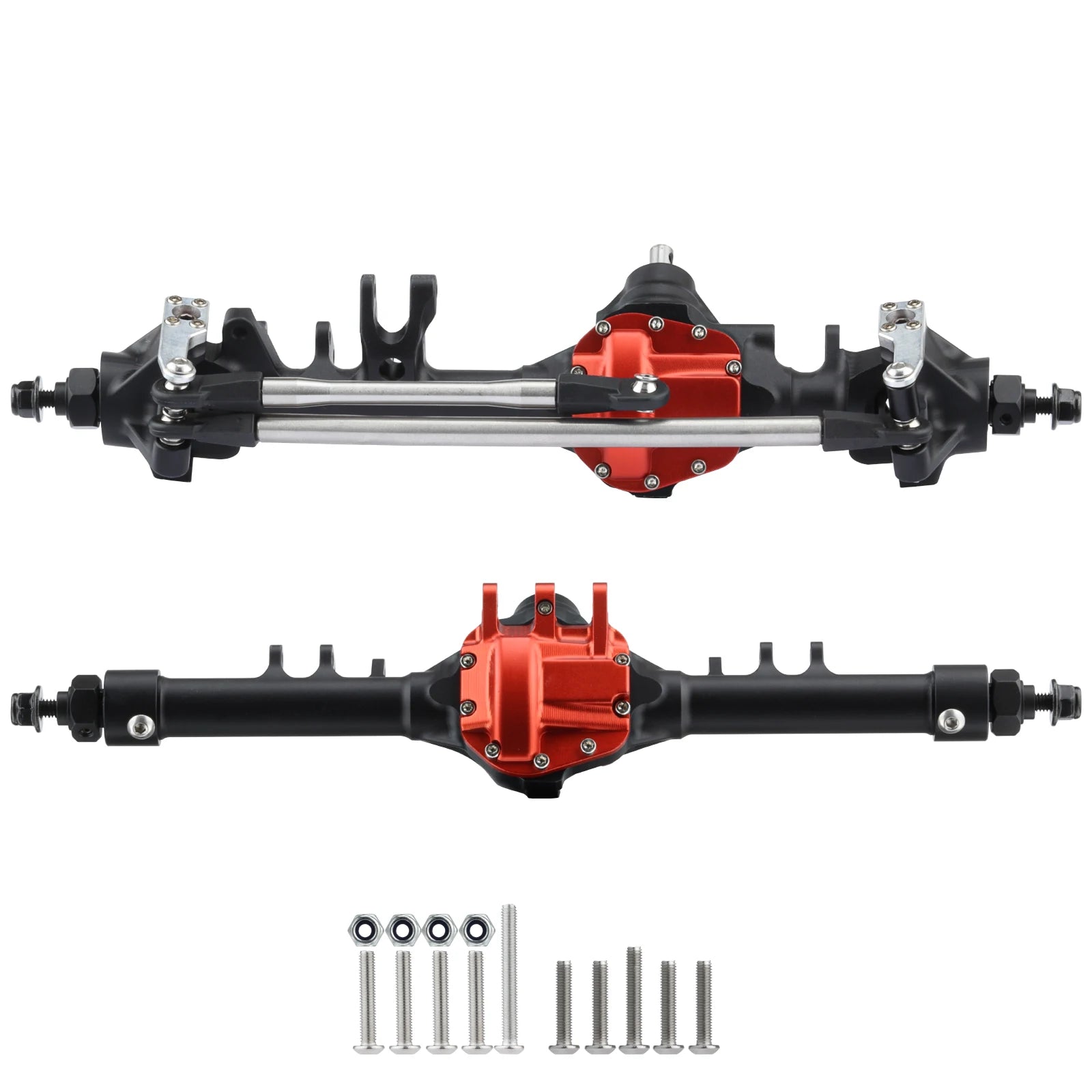 Machined Aluminum One Piece Construction Offset Straight Axle Set for 1/10 RC Crawler Axial SCX10 II VS4-10 Rock Trucks Parts