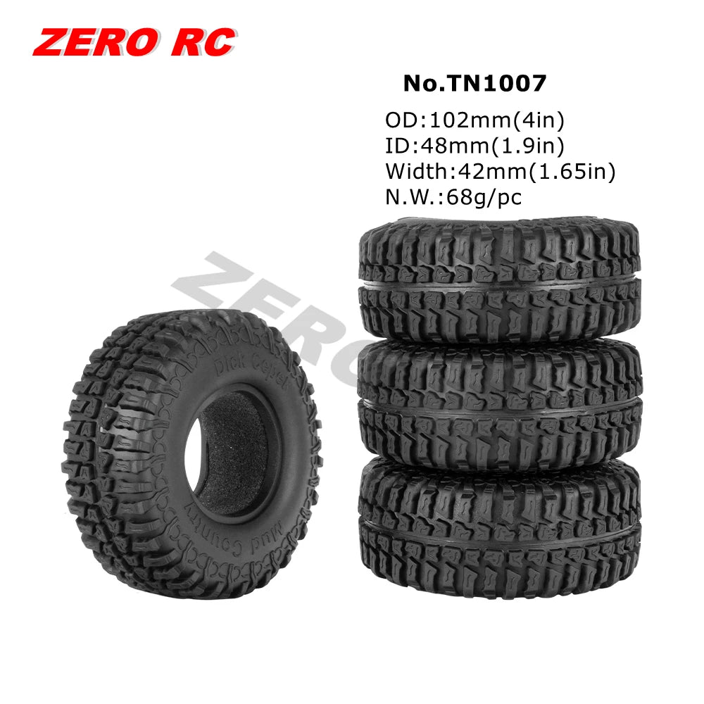 RC TRUCK 1.9" Rock Crawler Tires 90-117mm Tyre For 1/10 Off Road AXIAL SCX10 II III CAPRA TRAXXAS TRX-4 RGT MST RC4WD D90 WHEEL