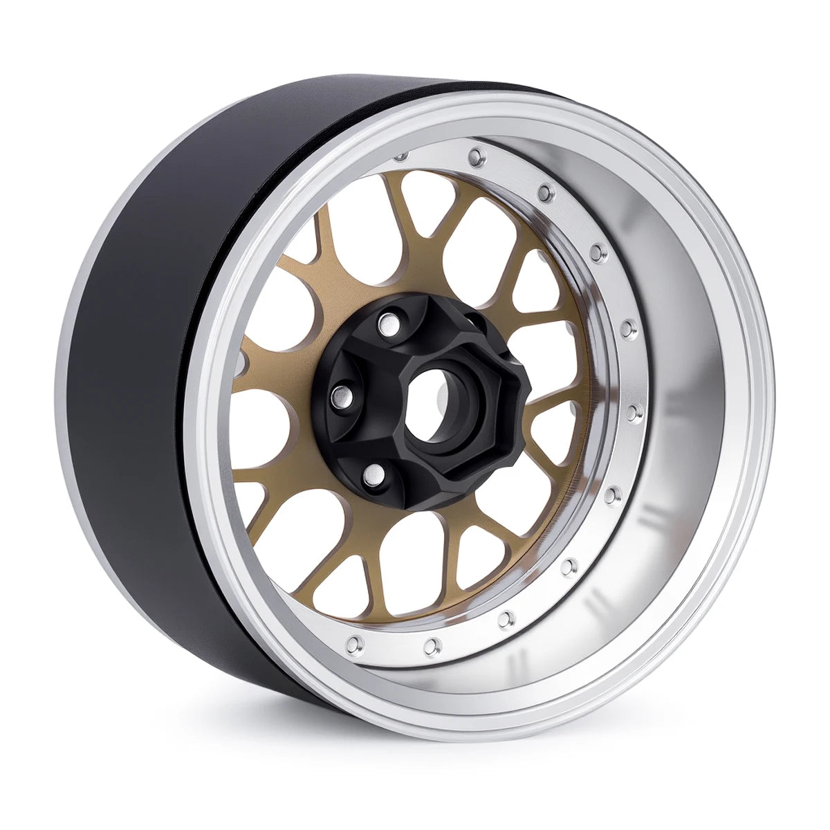 4Pcs Aluminum Alloy 2.2" Beadlock Wheels, Universal Fit for 1/10 RC Crawler Car Axial SCX10 II III & Traxxas TRX4