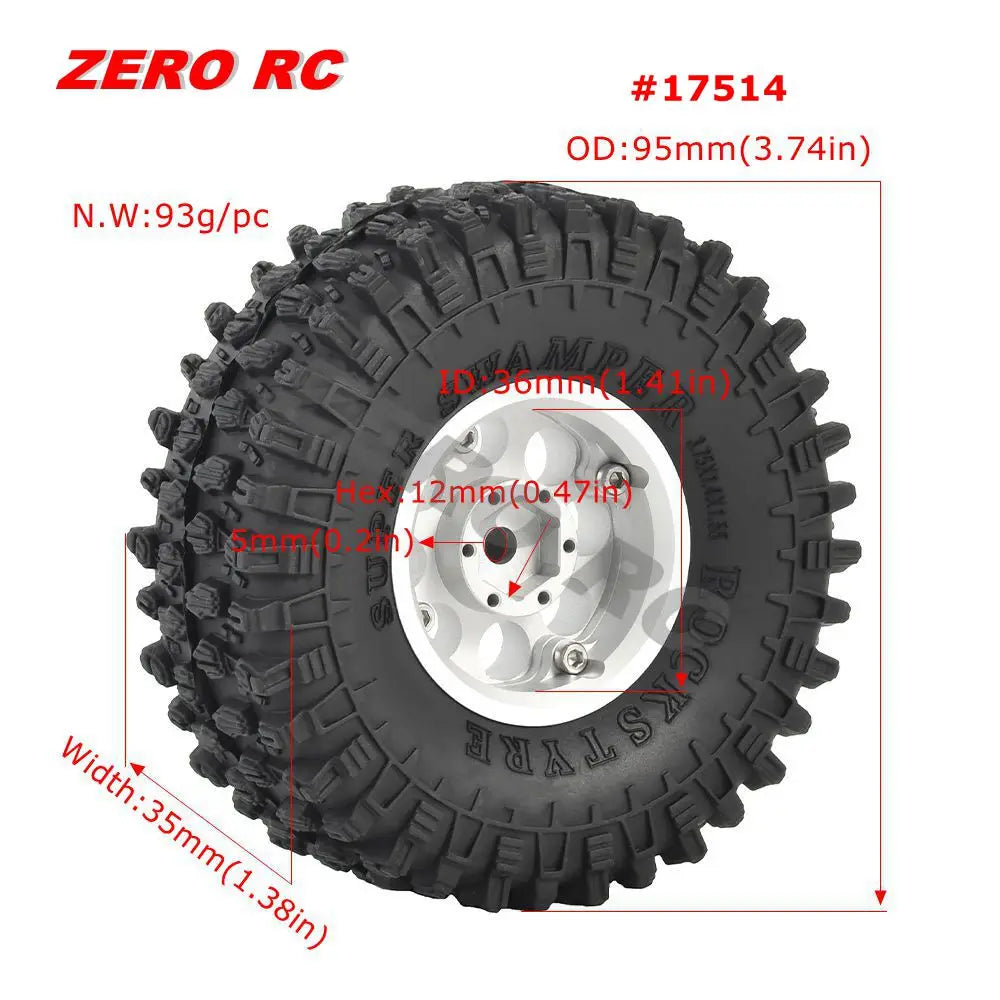 RC Crawler Car Soft 1.55" Off Road Mud Tires 76*27mm 95*35mm Foam Insert For D90 TF2 Tamiya CC02 LC70 MST JIMNY Blocks WHEEL