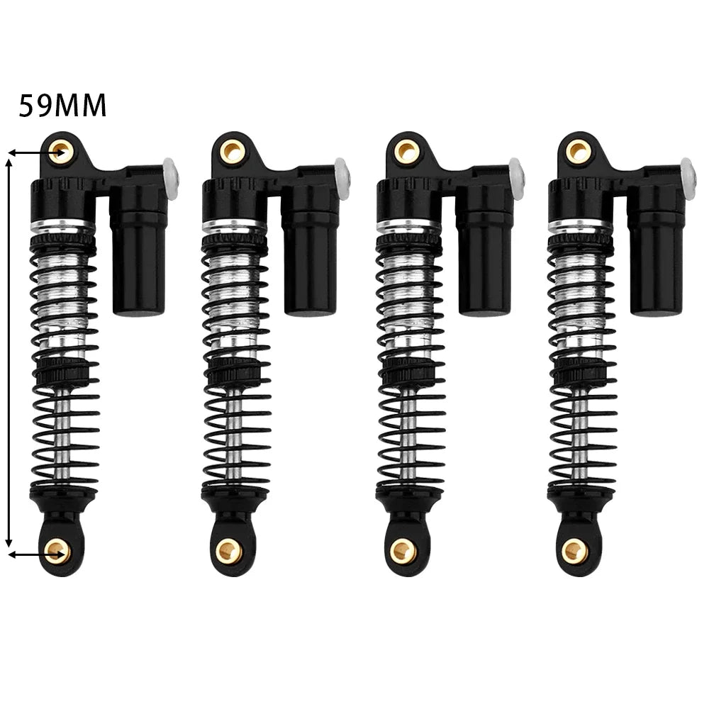 4pcs 53/59/66/78mm Aluminum Alloy Metal Shocks Absorbers Oil Damper for 1/18 RC Crawler TRX4M TRX-4M Bronco Defender Upgrade