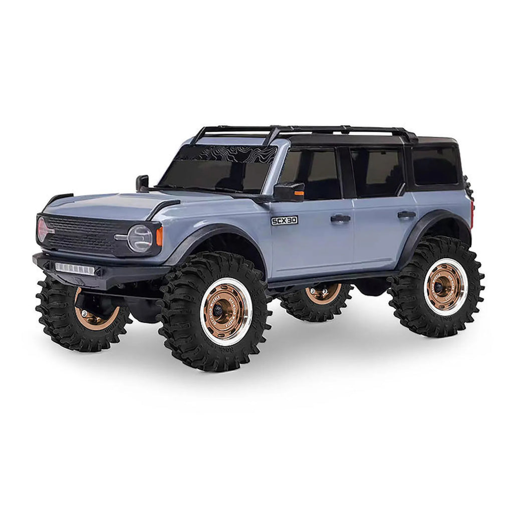 0.7 RC Crawler Tires OD 1.57'' 1/30 Soft Rubber All Terrain Tyres Beadlock Wheels Rims for 1:30 1/32 Rock Mud Car Axial SCX30