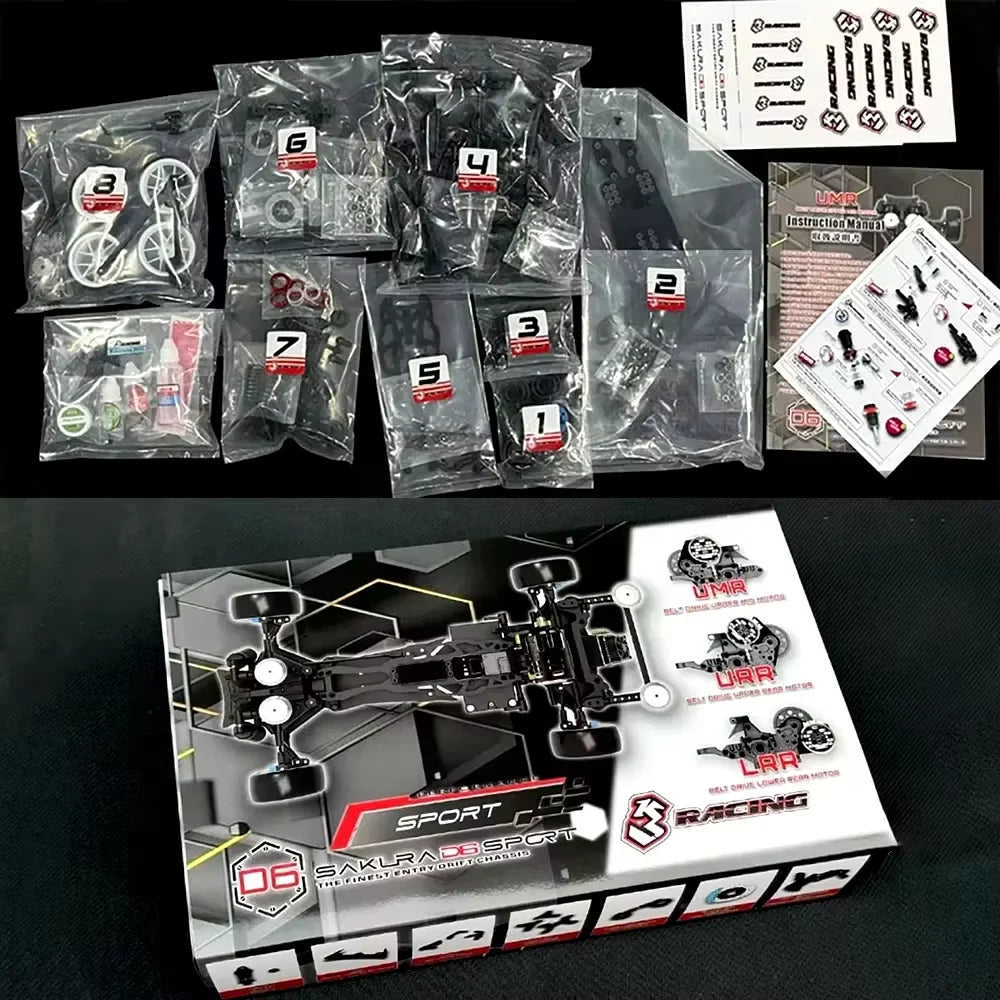 3Racing Sakura D6 SPORT D6S RWD KIT 1/10 RC Electric Remote Control Model Car Professional Drift Racing Adult Children's Toys