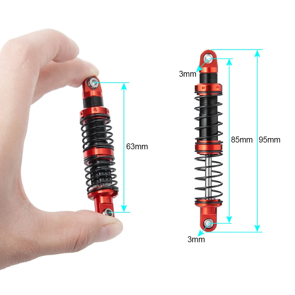 AXSPEED Metal Shock Absorber Oil Damper 75/85/95/105/115/125mm for 1:10 RC Crawler Car Axial SCX10 CC01 Wraith TRX4 TRX6 D90